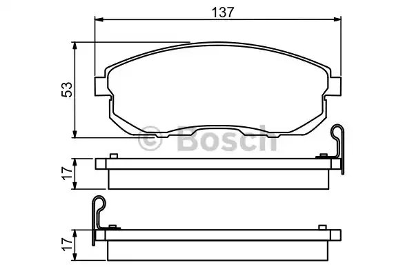 Комплект тормозных колодок дискового тормоза BOSCH 0986494277