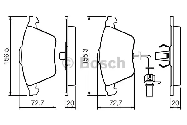 Комплект тормозных колодок дискового тормоза BOSCH 0986494283