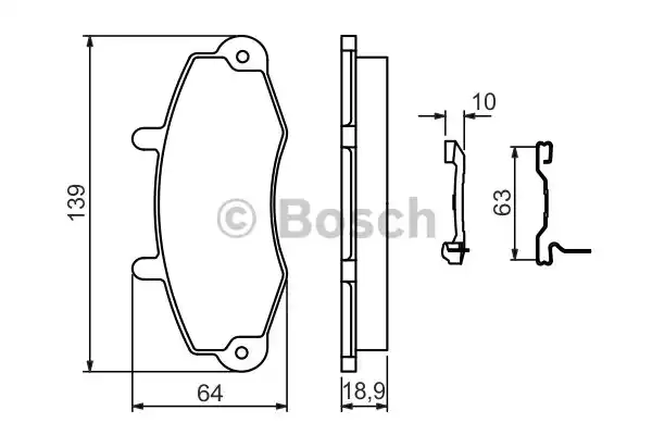 Комплект тормозных колодок дискового тормоза BOSCH 0986494292
