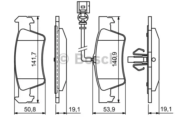 Комплект тормозных колодок дискового тормоза BOSCH 0986494309