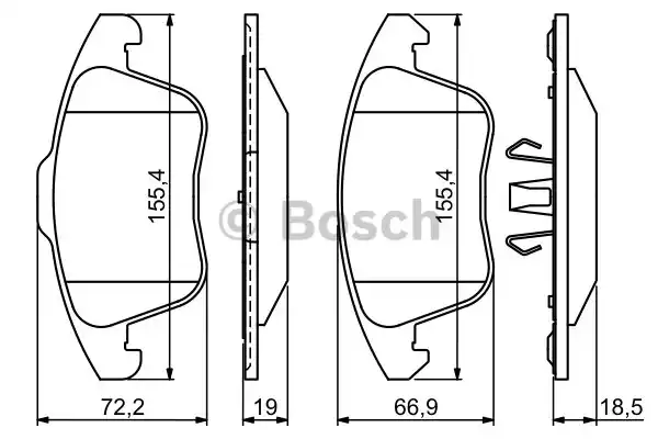 Комплект тормозных колодок дискового тормоза BOSCH 0986494324