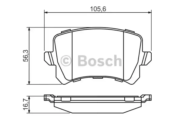 Комплект тормозных колодок дискового тормоза BOSCH 0986494344