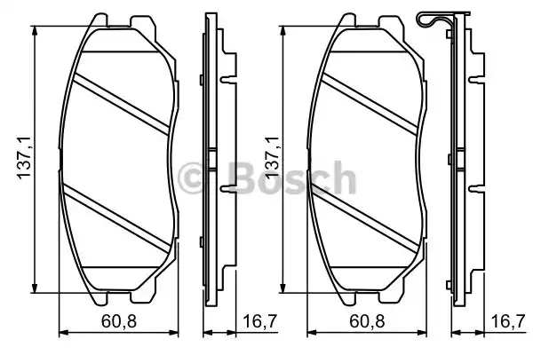 Комплект тормозных колодок дискового тормоза BOSCH 0986494347