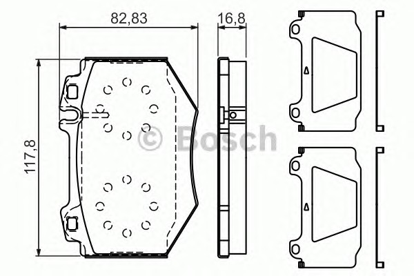 Комплект тормозных колодок дискового тормоза BOSCH 0986494352