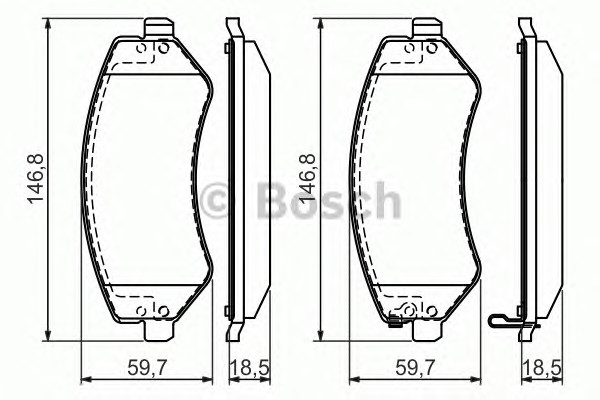 Комплект тормозных колодок дискового тормоза BOSCH 0986494357