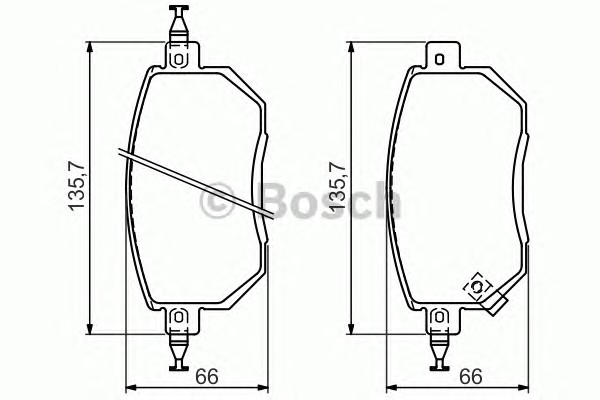 Комплект тормозных колодок дискового тормоза BOSCH 0986494366