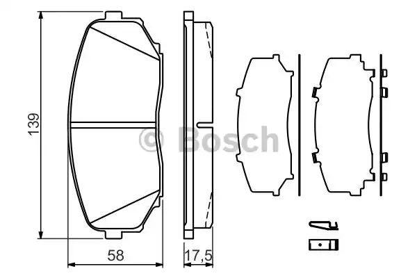 Комплект тормозных колодок дискового тормоза BOSCH 0986494375