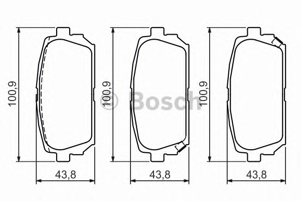 Комплект тормозных колодок дискового тормоза BOSCH 0986494400