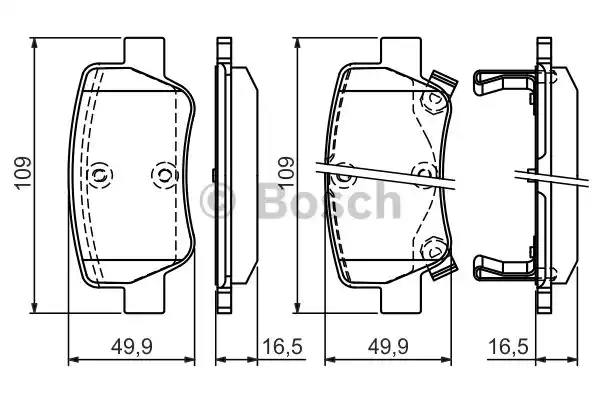 Комплект тормозных колодок дискового тормоза BOSCH 0986494403