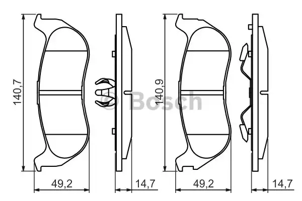 Комплект тормозных колодок дискового тормоза BOSCH 0986494419