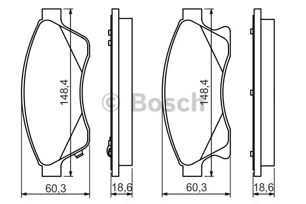 Комплект тормозных колодок дискового тормоза BOSCH 0986494433
