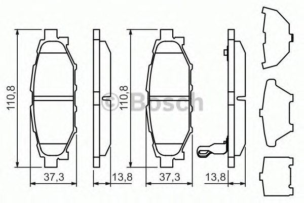 Комплект тормозных колодок дискового тормоза BOSCH 0986494444