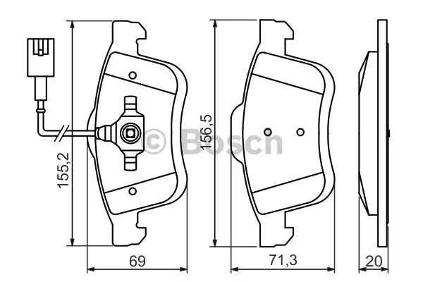 Комплект тормозных колодок дискового тормоза BOSCH 0986494453