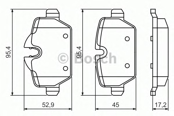 Комплект тормозных колодок дискового тормоза BOSCH 0986494461