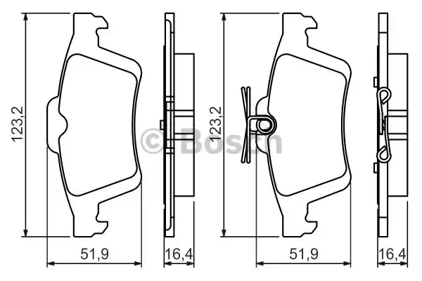 Комплект тормозных колодок дискового тормоза BOSCH 0986494528