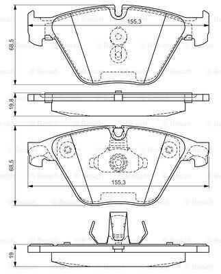 Комплект тормозных колодок дискового тормоза BOSCH 0986494549