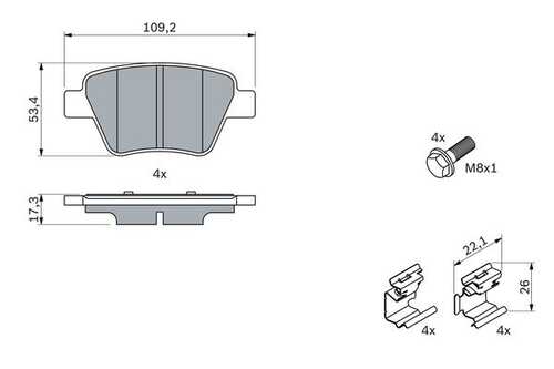 Колодки тормозные дисковые bosch BOSCH 0986494643