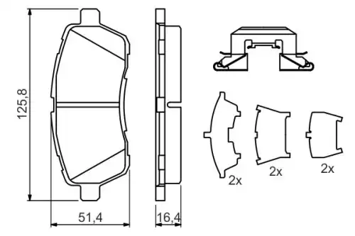 К-т дисков. тормоз. колодок BOSCH 0986494652