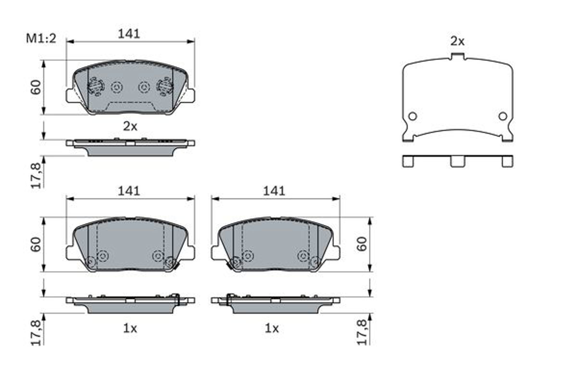 Комплект тормозных колодок дисковый тормоз BOSCH 0986494671