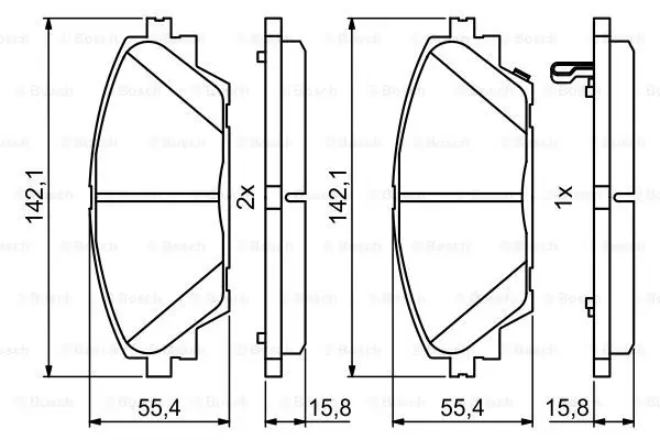 Комплект тормозных колодок дискового тормоза BOSCH 0986494804