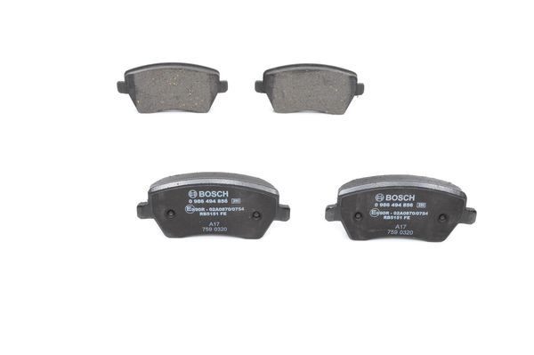 Комплект тормозных колодок дискового тормоза BOSCH 0986494856