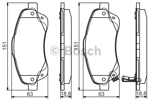 Комплект тормозных колодок дискового тормоза BOSCH 0986495083