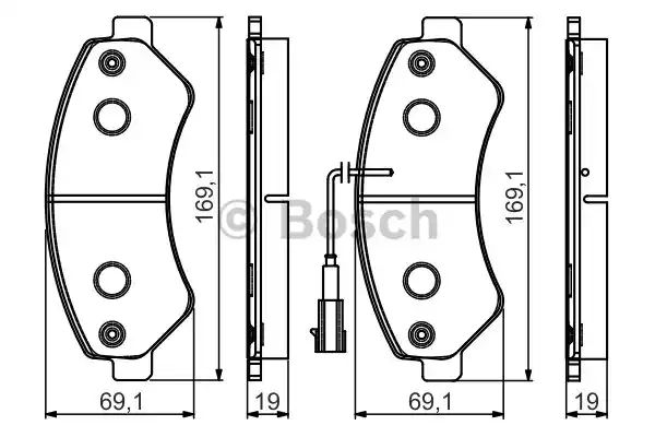 Комплект тормозных колодок дискового тормоза BOSCH 0986495095