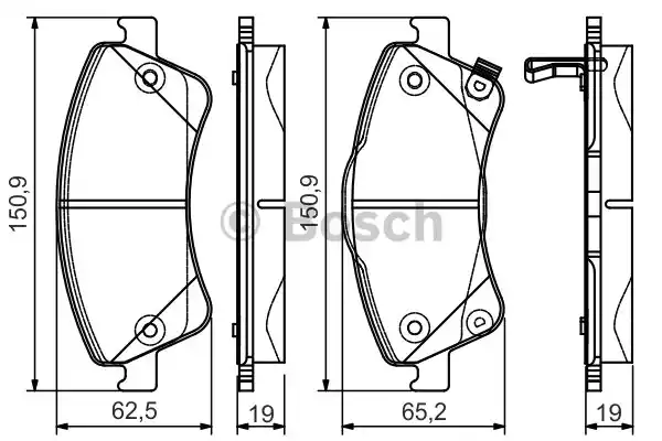 Комплект тормозных колодок дискового тормоза BOSCH 0986495106