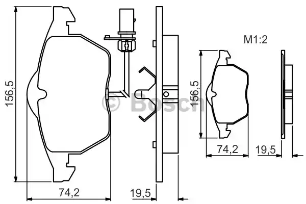 Комплект тормозных колодок дискового тормоза BOSCH 0986495232