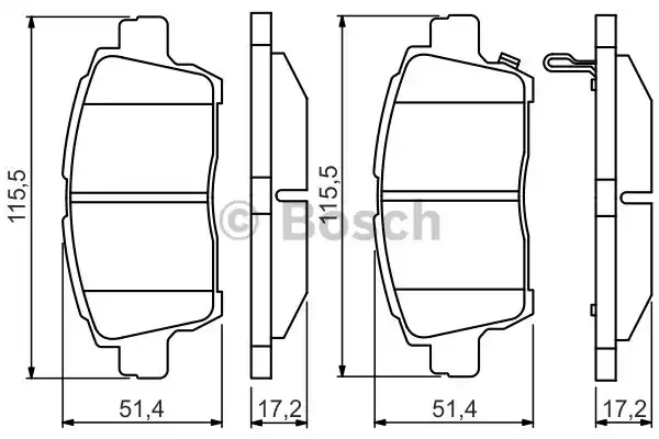 Комплект тормозных колодок дискового тормоза BOSCH 0986495242