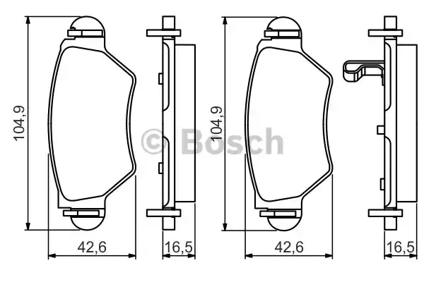 Комплект тормозных колодок дискового тормоза BOSCH 0986495250