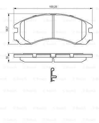 Комплект тормозных колодок дискового тормоза BOSCH 0986495252