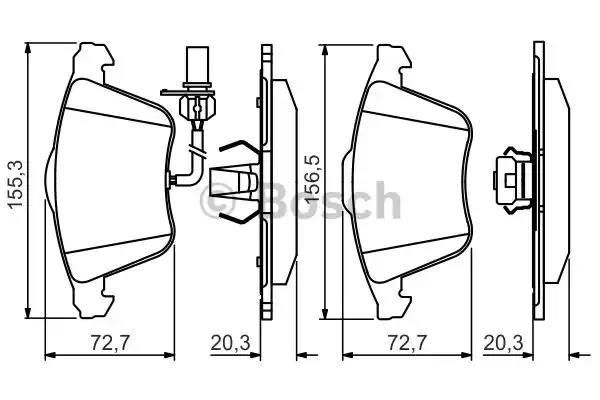 Комплект тормозных колодок дискового тормоза BOSCH 0986495272