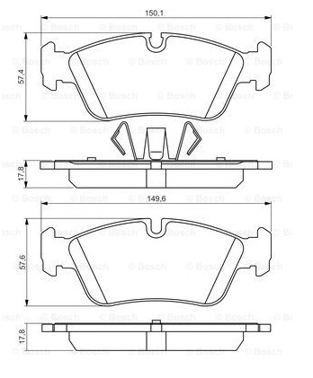 Комплект тормозных колодок дискового тормоза BOSCH 0986495276