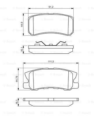 Комплект тормозных колодок дискового тормоза BOSCH 0986495357