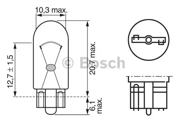 Лампа накаливания фонарь указателя поворота BOSCH 1987302206