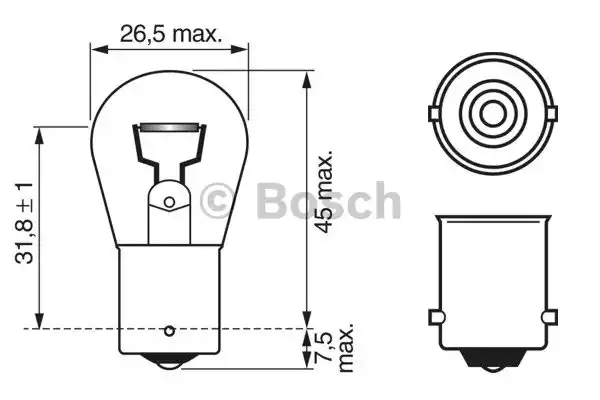 Лампа накаливания фонарь указателя поворота BOSCH 1987302280