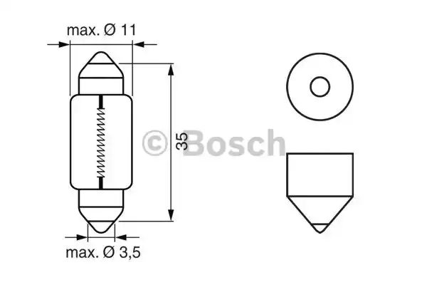 Лампа накаливания фонарь освещения номерного знака BOSCH 1987302281