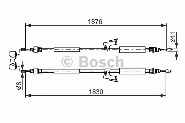 Трос стояночная тормозная система BOSCH 1987477202