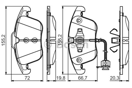 Комплект тормозных колодок дискового тормоза BOSCH 0 986 495 129