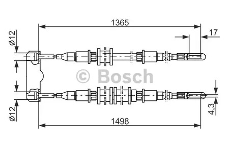 Трос стояночного тормоза BOSCH 1 987 477 130