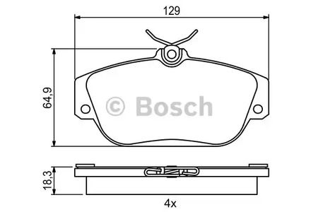Комплект тормозных колодок дискового тормоза BOSCH 0 986 424 016