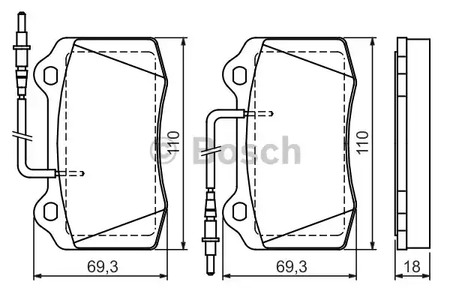 Комплект тормозных колодок дискового тормоза BOSCH 0 986 424 658