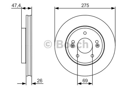 Тормозной диск BOSCH 0 986 479 R26
