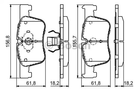 Комплект тормозных колодок дискового тормоза BOSCH 0 986 494 689