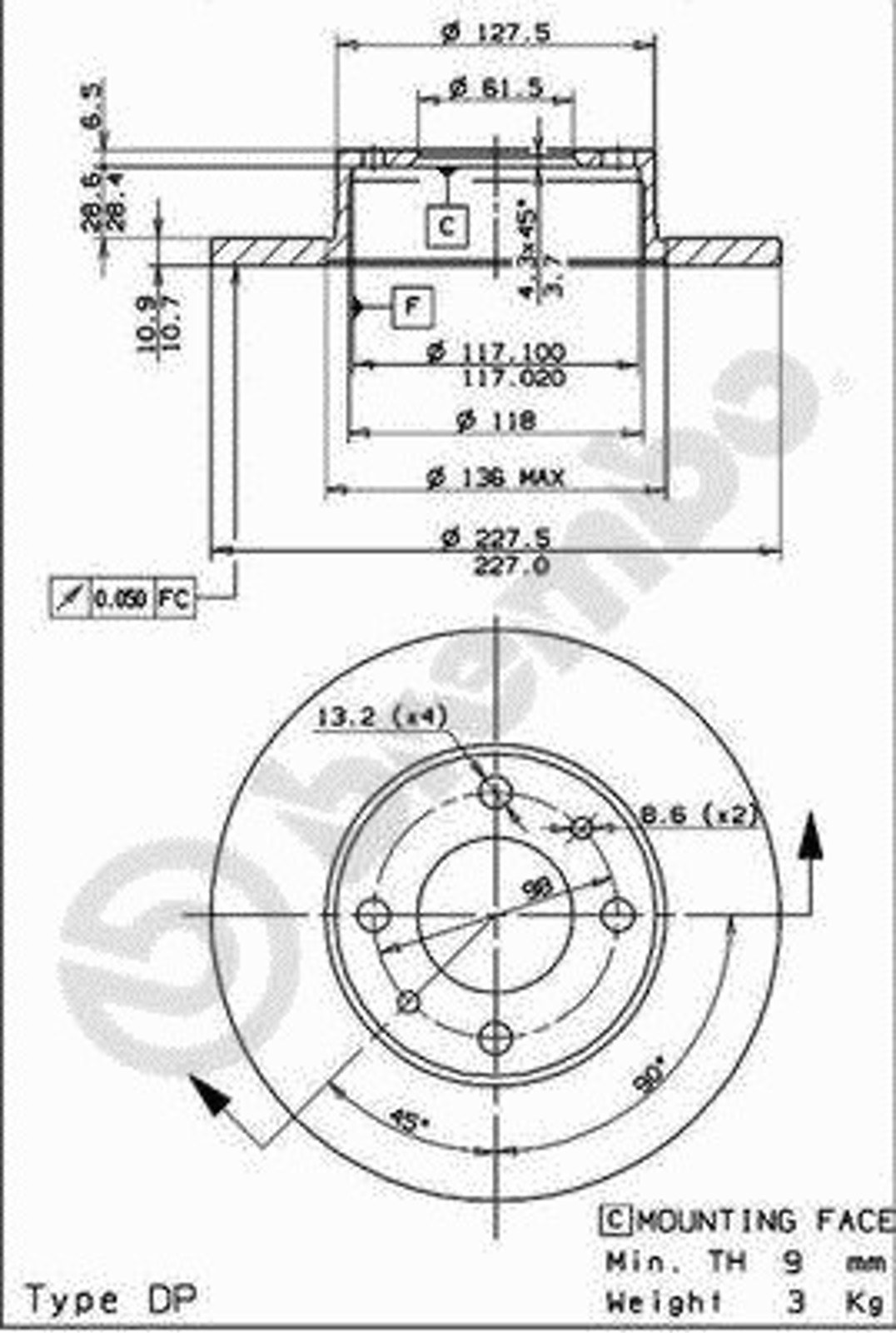 Диск тормозной BRECO BS 7215