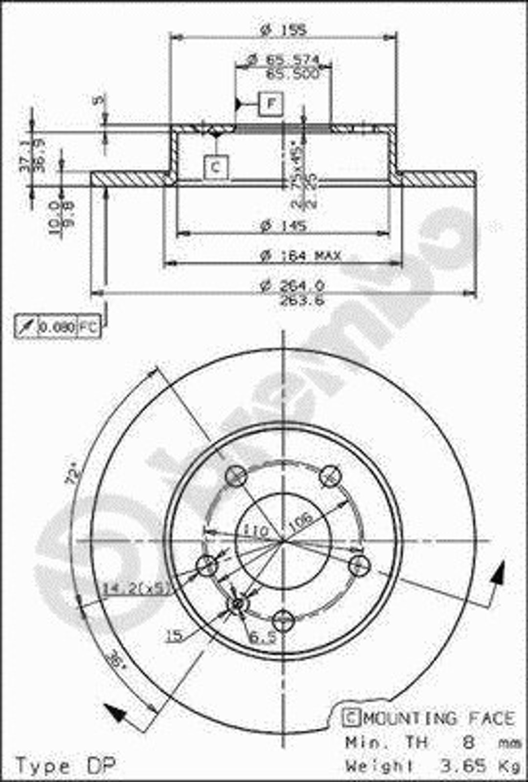 Диск тормозной BRECO BS 7574