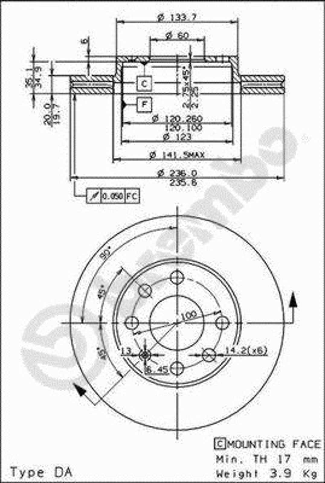Диск тормозной BRECO BS 7873