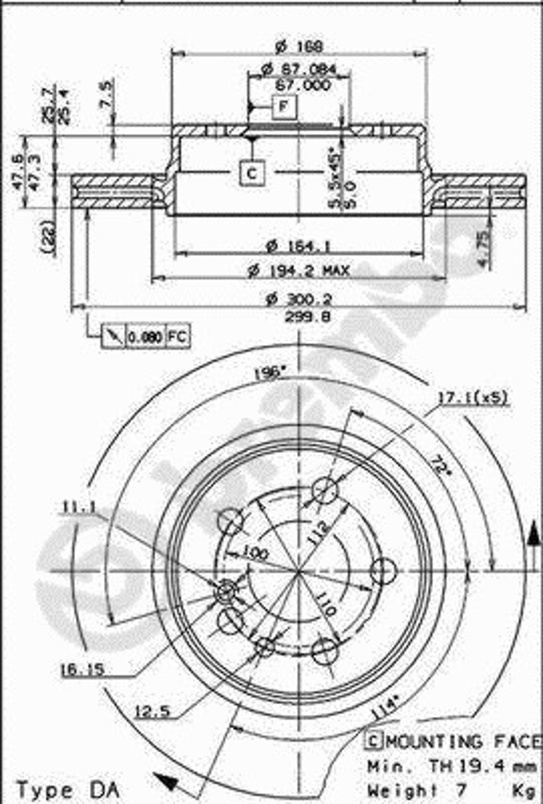 Диск тормозной BRECO BS 8105