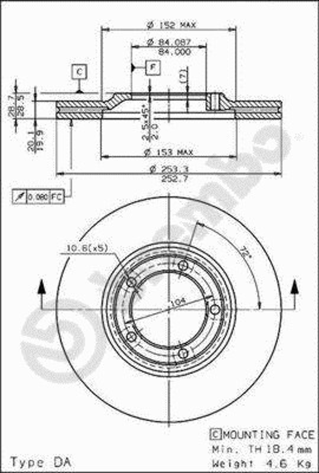 Диск тормозной BRECO BS 8215